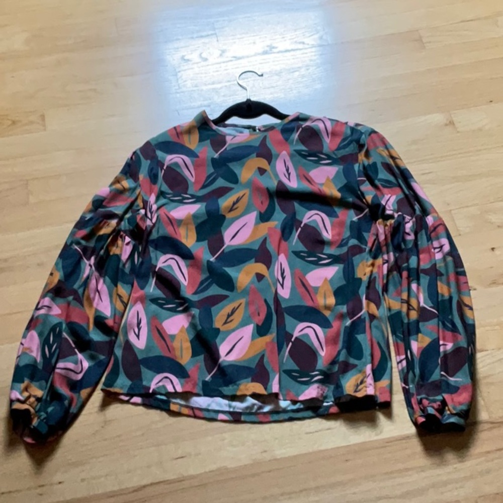 Colorful Leaf Print Women's Top
